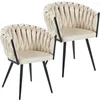 Two beige upholstered chairs with black legs are shown against a white background. Produktbild-Vorschau