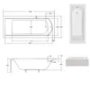 Badewanne SHEA 160x70 mit Füßen, mit Siphon (mit Schürze) Produktbild-Vorschau 5
