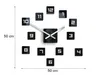 Grosse Würfel Design Wanduhr Schwarz 50Cm Produktbild-Vorschau 5
