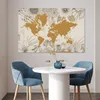 MuchoWow® Poster Weltkarte - Gold - Blumen 120x80 cm - Produktbild-Vorschau 5
