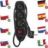 Prodlužovací kabel 1,5 m / 3 zásuvky / s vypínačem / černý / PVC / 1 mm2 Voir les images du produit