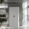 A modern office interior with desks, chairs, plants, and a filing cabinet. Produktbild-Vorschau