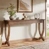 A wooden console table with decorative items on top, placed in a hallway or entryway. Anteprima dell’immagine prodotto