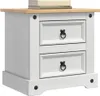 Table de chevet Corona de vidaXL, blanche, 53 x 39 x 47 cm, Voir les images du produit 3