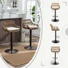 LVHOM Lot de 4 tabourets de bar en rotin avec socle Voir les images du produit 2