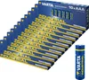 A stack of VARTA Industrial AAA battery packaging with a single battery shown to the right. Produktbild-Vorschau