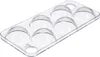 A clear plastic egg holder with six compartments, designed to fit in a refrigerator door. Anteprima dell’immagine prodotto