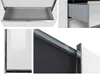 A collage of close-up shots showing different parts of a white cabinet with drawers and sliding mechanisms. Anteprima dell’immagine prodotto