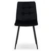 A black upholstered dining chair with tufted backrest and black metal legs, shown from the front against a white background. Podgląd zdjęcia produktu