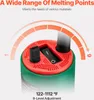 Close-up of the top of a green and red device with controls and marketing text. Podgląd zdjęcia produktu