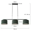 Hängeleuchte, 3-Flammig, schwarz, grün, L 120 cm Produktbild-Vorschau 14