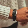 SERASAR | Kožený Náramek pro Muže [Brave] z Stainless Steel Náhled obrázku produktu 5