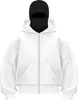ASKSA Balaclava Zip Hoodie Men Women Unicoloured Hoodie Náhled obrázku produktu 1