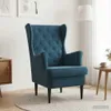 vidaXL Sessel Blau Samt Produktbild-Vorschau 3