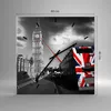 Wanduhr - Quadrat - Glasuhr - Bus London Big Ben Gebäude - Produktbild-Vorschau 3
