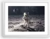 Gerahmtes Poster - Weißer Rahmen - Mond Erde Astronaut - Produktbild-Vorschau 1