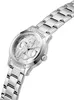 A silver Guess watch with a white dial and crystal accents on a white background. Produktbild-Vorschau