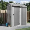 vidaXL Gartenhaus Hellgrau 192x152,5x237 cm Verzinkter Produktbild-Vorschau 2
