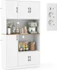 GOPLUS Küchenschrank Holz, freistehendes Hochregal mit 4 Produktbild-Vorschau 1