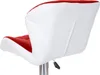 The back of a red and white bar stool. Anteprima dell’immagine prodotto