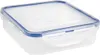 A clear plastic food storage container with a blue lid is shown from a slightly elevated angle against a white background. Anteprima dell’immagine prodotto