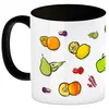 Kaffeebecher Schwarz in weiß zum Thema Obst mit Produktbild-Vorschau 2