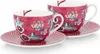 Pip Studio Flower Festival 2-tlg.Set Cappuccino Tasse & Undertasse Dunkelrosa Anteprima dell’immagine prodotto