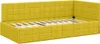 vidaXL Rohový rám postele s čelom žltý 90 cm x 190 cm zamat Náhľad obrázku produktu 4