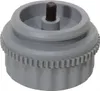 A close-up studio shot of a gray plastic valve fitting with a black central pin. Produktbild-Vorschau