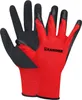 A pair of red and black work gloves. Produktbild-Vorschau
