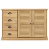 A wooden sideboard with drawers and cabinet doors against a white background. Voir les images du produit
