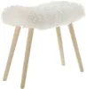 Hocker "Kuschelfell" mit Kunstfell in creme weiß, Beine aus Produktbild-Vorschau 2
