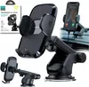 Collage of a black car phone holder with multiple views and packaging. Produktbild-Vorschau