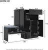 A technical drawing of a black shoe cabinet with dimensions indicated. Produktbild-Vorschau