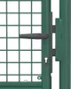A close-up view of a green metal gate with a dark gray handle and a keyhole. Voir les images du produit