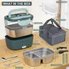 Boîte à lunch électrique, 60 W, 2 en 1, récipient isotherme Voir les images du produit 8