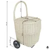 Grand panier de transport en osier blanc avec roulettes Voir les images du produit 9