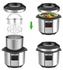 Collage showing the assembly and use of an Instant Pot accessory set. Produktbild-Vorschau