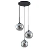 Lindby Hängelampe Jurian, 32 cm, 3-flg., schwarz/rauch, Produktbild-Vorschau 1