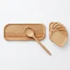 Set aus 6+1 Buchenholz-Servierplatten mit Holzlöffel für Produktbild-Vorschau 3