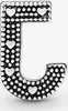 A close-up studio shot of a silver charm in the shape of the letter 'J'. Produktbild-Vorschau