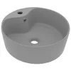 vidaXL Luxus-Waschbecken mit Überlauf Matt Hellgrau 36x13 Produktbild-Vorschau 1