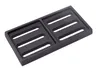 A dark gray, rectangular grate with two sections, each containing three horizontal slots, is shown against a white background. Produktbild-Vorschau