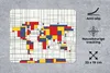 MuchoWow® Mauspad Mousepad Weltkarte - Mondrian - Farben Produktbild-Vorschau 2