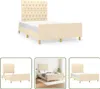 The Living Store Bettgestell mit Kopfteil Creme 120x190 cm Produktbild-Vorschau 1