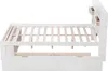 A white bed frame with drawers underneath and a headboard with shelves, shown from the side against a white background. Podgląd zdjęcia produktu