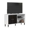 Evolution meuble TV 2 portes, 2 étagères blanc, noir. Voir les images du produit 14