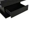 A close-up view of a black coffee table with an open drawer. Produktbild-Vorschau