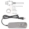 An illustration and a photo of a recliner chair hand controller with its cable and plug. Produktbild-Vorschau