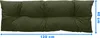 A green cushion with dimensions indicated by blue arrows and text. Náhled obrázku produktu